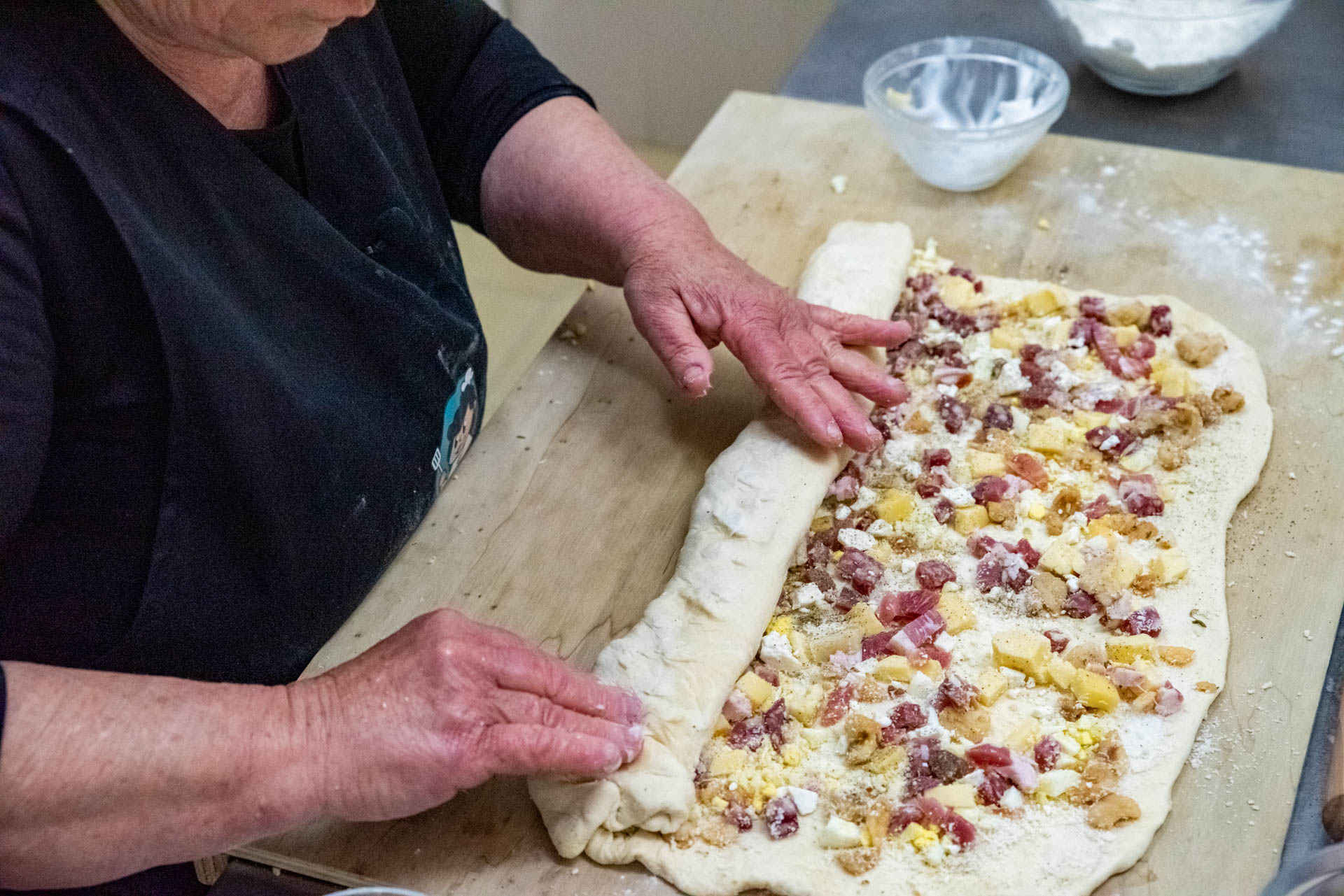 roll up dough tortano