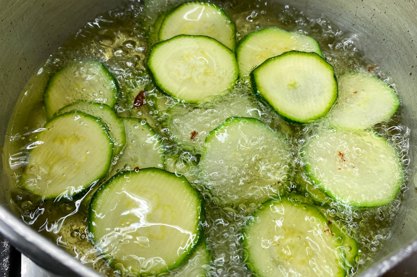 fry zucchini slices