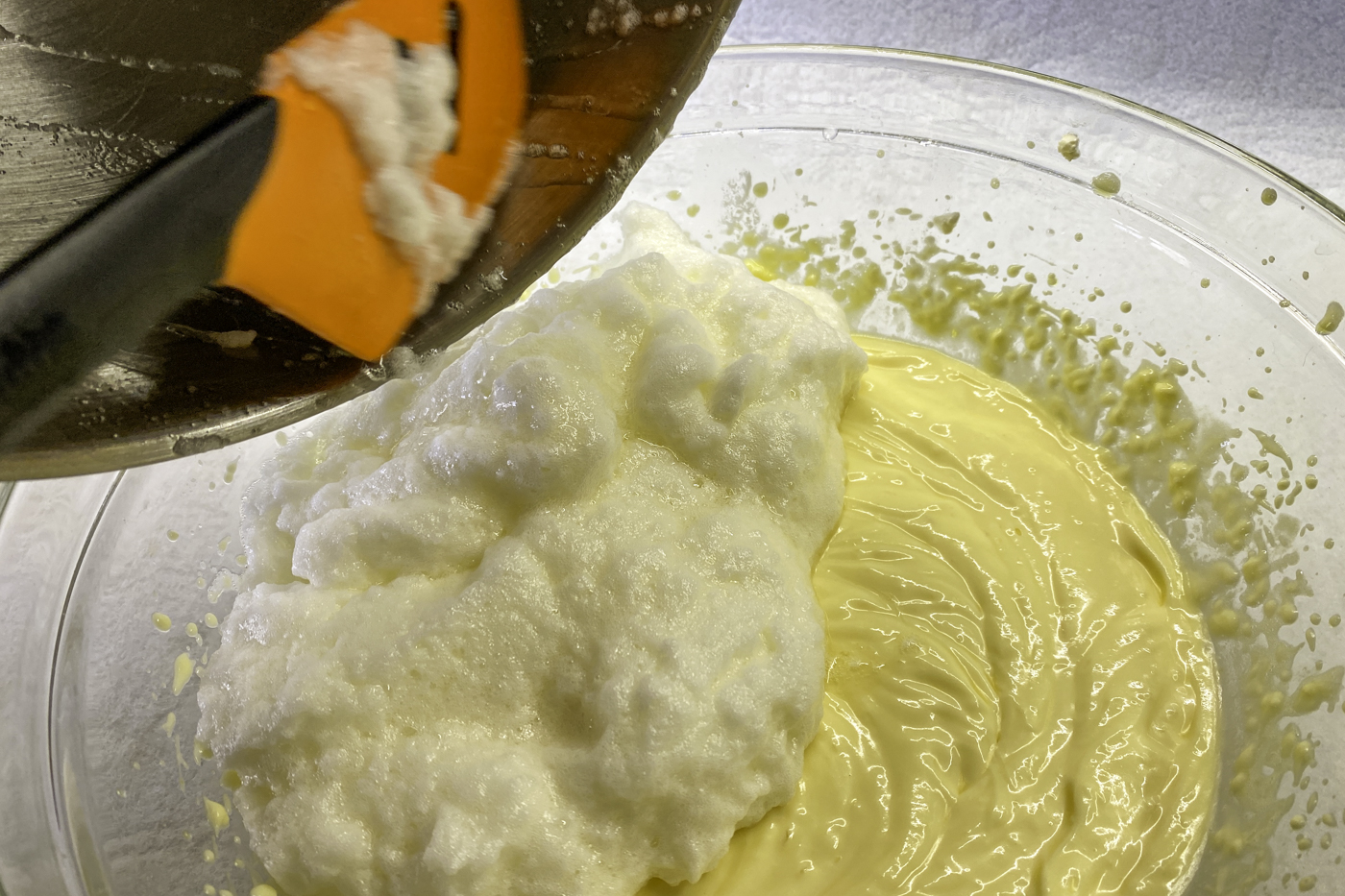 whipped egg whites yolks mix
