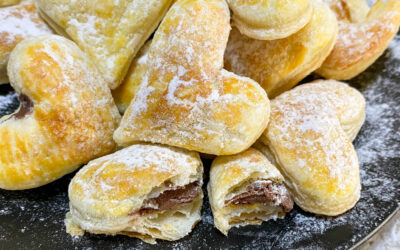 cuoricini di pasta sfoglia alla nutella