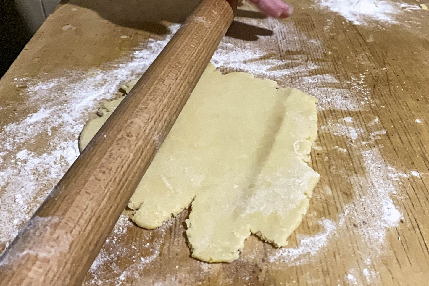 roll out the dough with a rolling pin